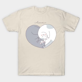 cats shaped love T-Shirt